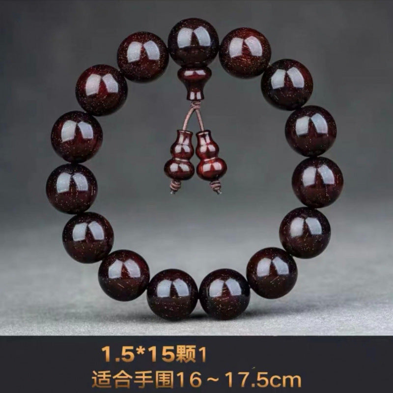 Authentic collection of lobular red sandalwood bracelets for men and women, high-density wooden rotating beads, rosary beads, Buddha beads plate playing sandalwood