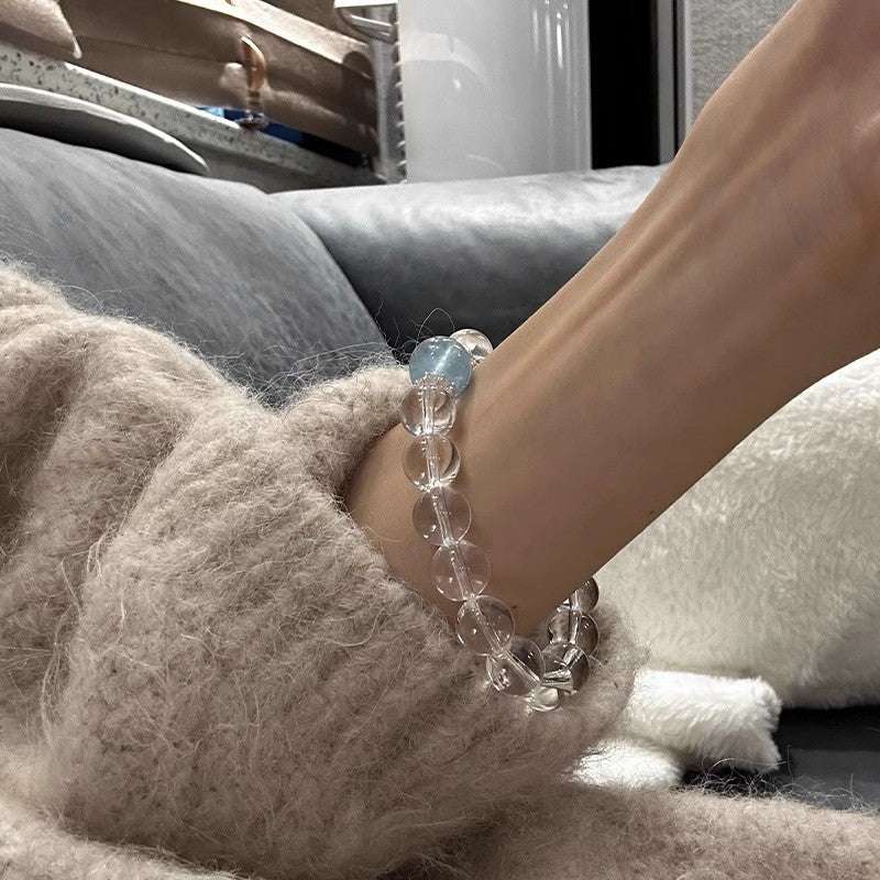 White Crystal Bracelet Women Purify the magnetic field and discharge negative energy.