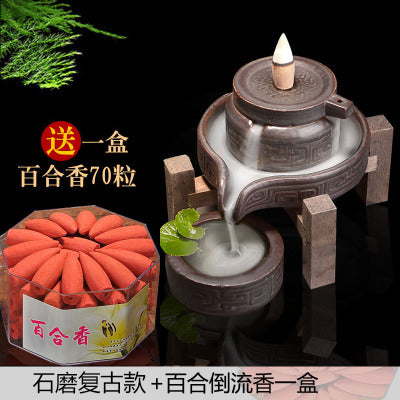 Sandalwood Stone Mill Reverse Flow Incense Burner