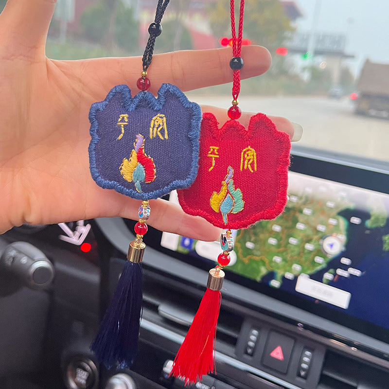 Handmade lion head safety symbol car pendant