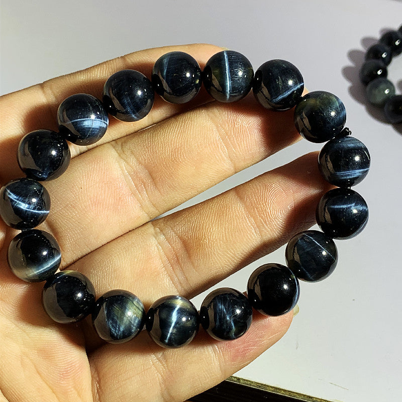 Lightning eye blue tiger's eye bracelet, attracting peach blossoms for men.