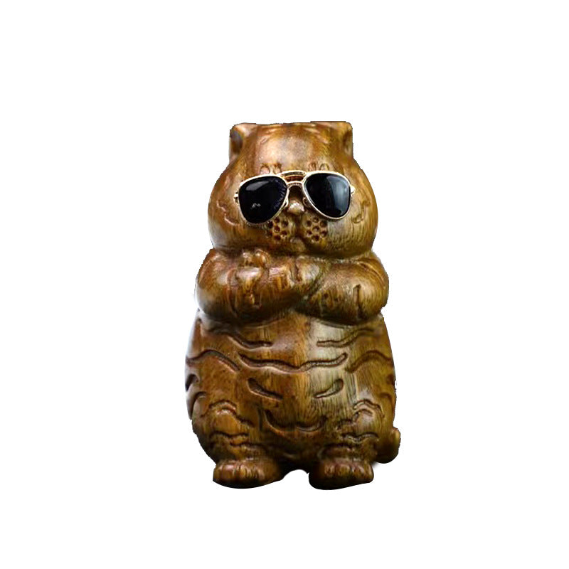 Green sandalwood handle key pendant mascot