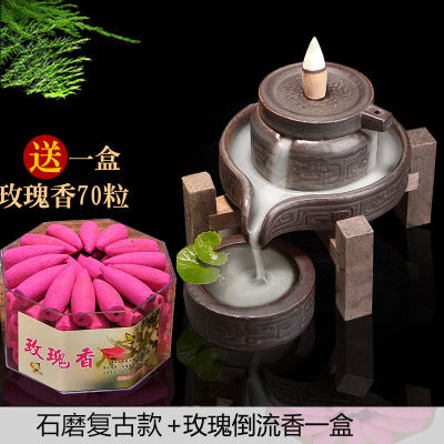 Sandalwood Stone Mill Reverse Flow Incense Burner