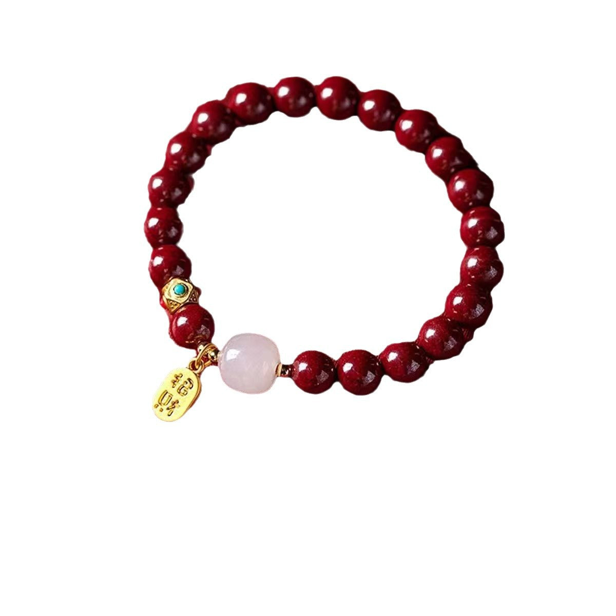 Natural raw ore cinnabar high content prayer men and women the same transshipment lucky bracelet jewelry bracelet natal year gift