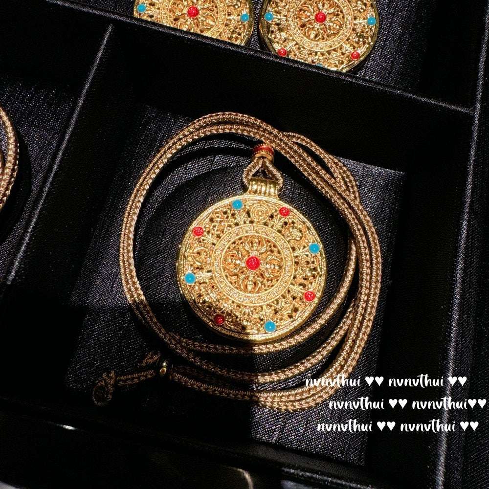 Ancient Taoist gold filigree chisel engraving vajra pestle Pixiu necklace, new Chinese style, Pixiu copper coins stacked with pendant chain
