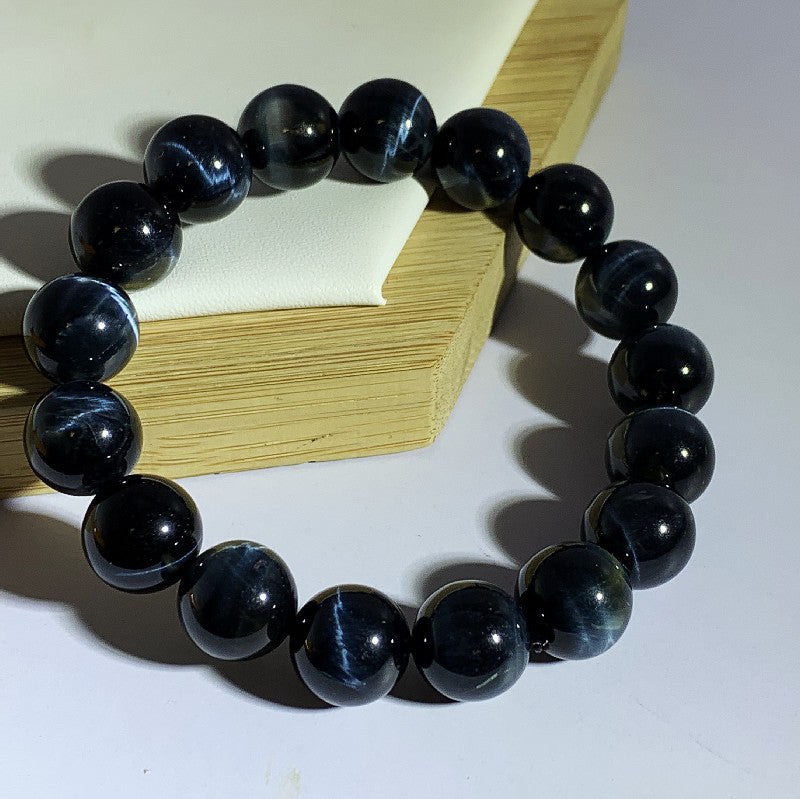 Lightning eye blue tiger's eye bracelet, attracting peach blossoms for men.