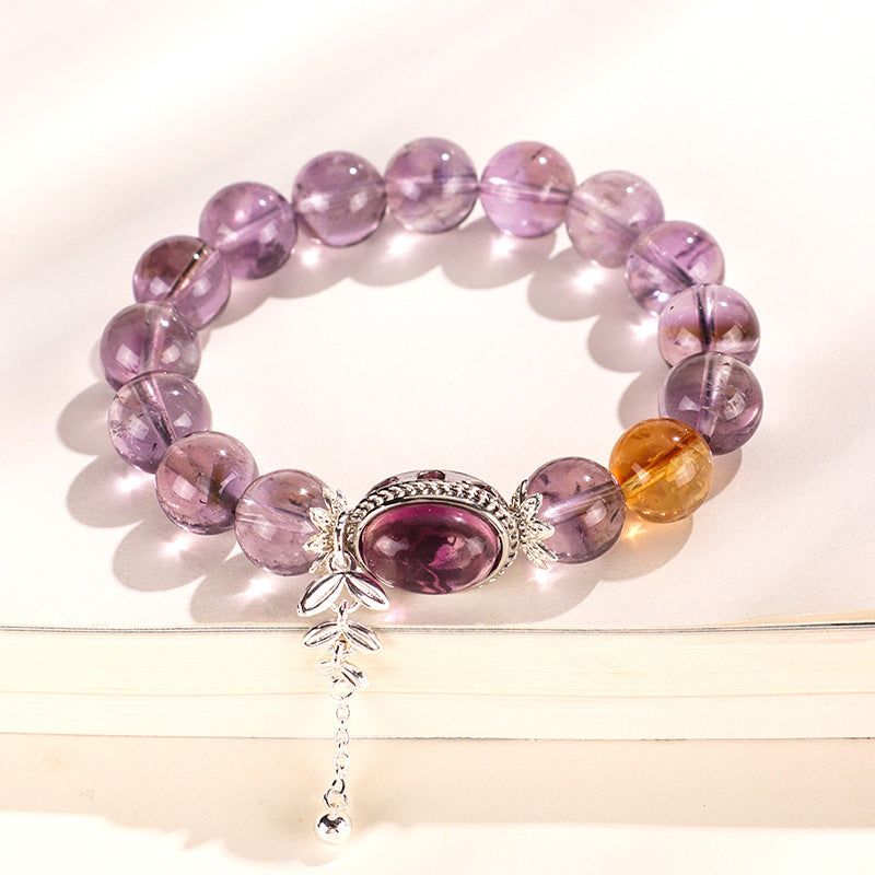 Amethyst egg surface beaded crystal bracelet bracelet bracelet jewelry women's models
