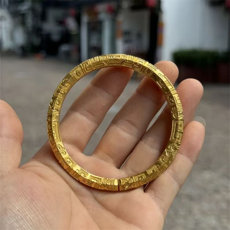 Handmade engraved glutinous pattern men's bracelet original national style niche retro high-end bracelet for boyfriend gifts