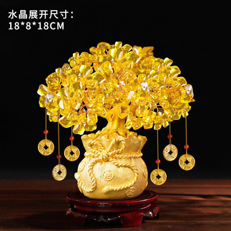 Citrine Fortune Tree Ornament Feng Shui Money Tree