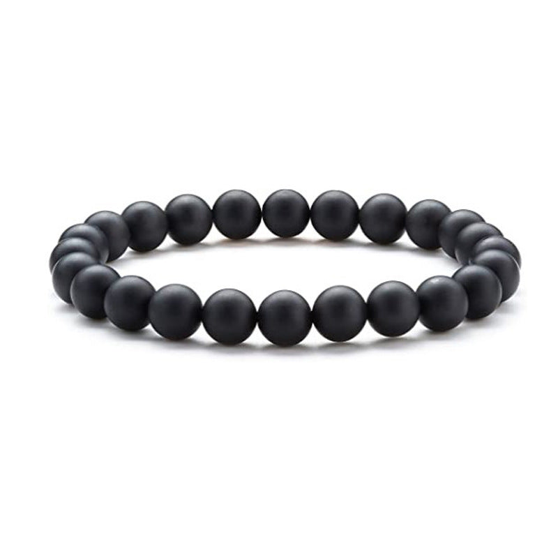 Free Today: Agate Volcanic Stone Round Beads Natural Gems Bracelet Blessing Protection