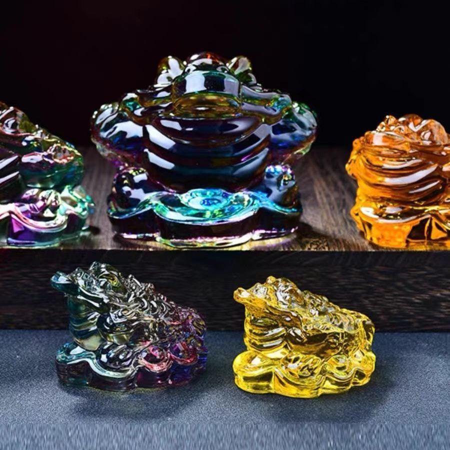 Glazed gold toad feng shui ornament mascot