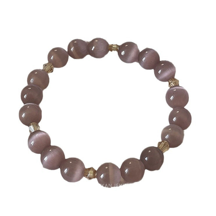 Super fairy pure natural pink daughter elegant crystal ice primary color purple opal spinel bracelet women's student