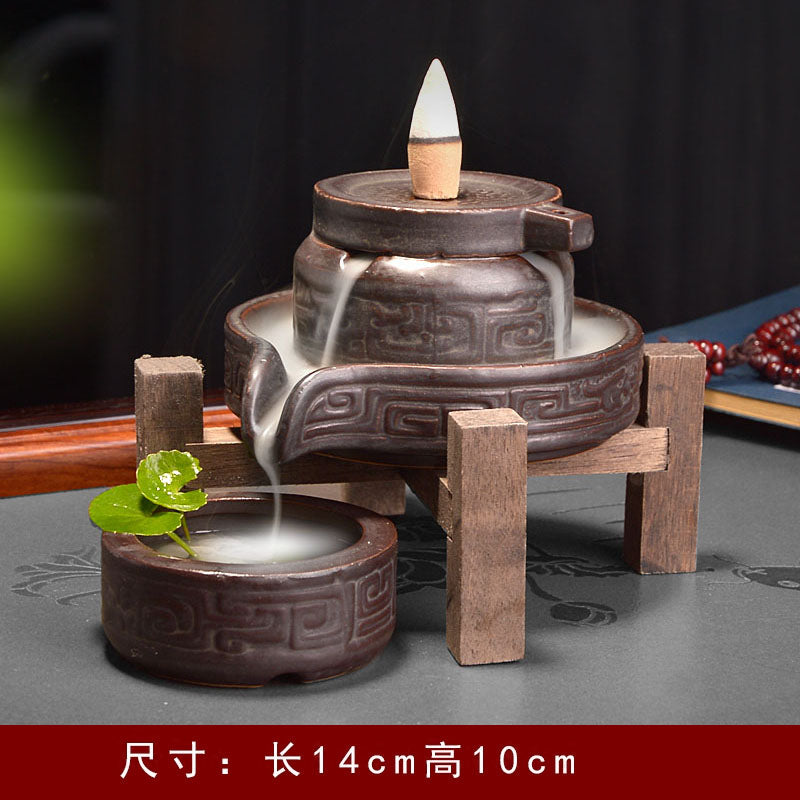 Sandalwood Stone Mill Reverse Flow Incense Burner