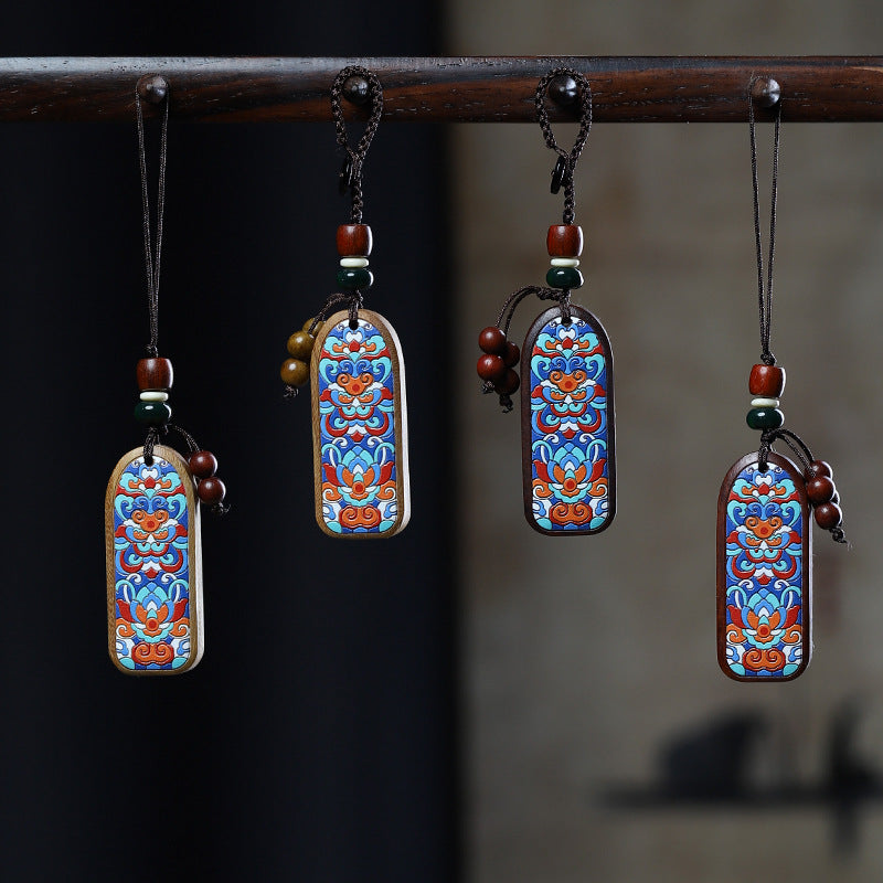 Green sandalwood safe brand car keychain pendant pendant
