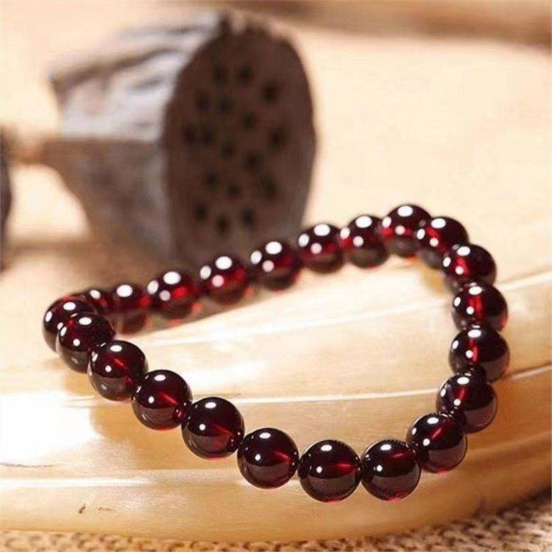 Natural Garnet Bracelet Lucky Bead Jewelry