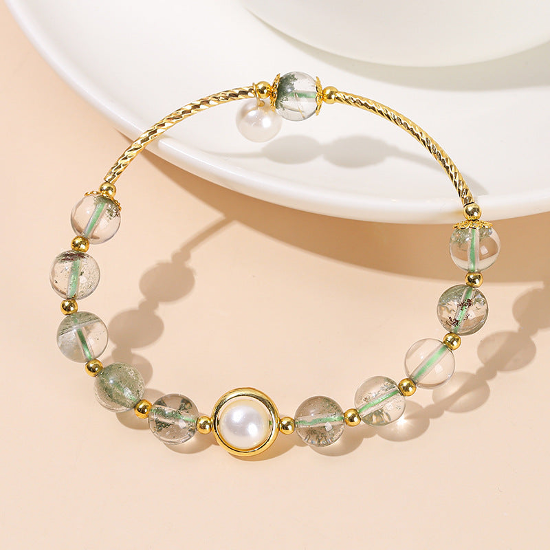 Crystal Green Ghost Pearl Lucky Bracelet