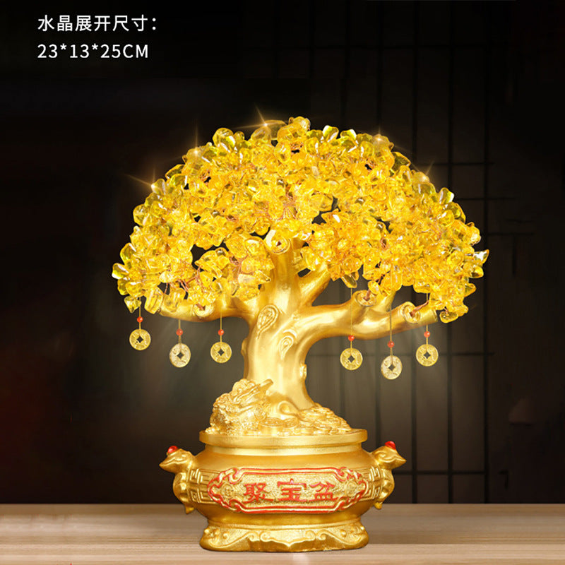 Citrine Fortune Tree Ornament Feng Shui Money Tree