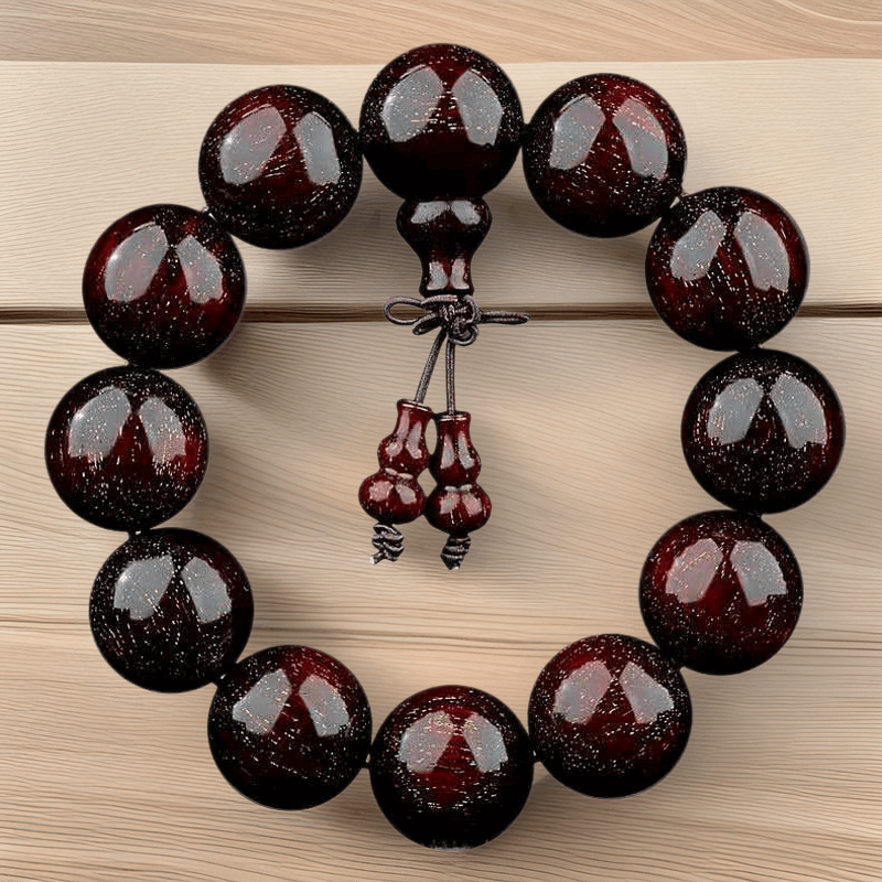 Authentic collection of lobular red sandalwood bracelets for men and women, high-density wooden rotating beads, rosary beads, Buddha beads plate playing sandalwood