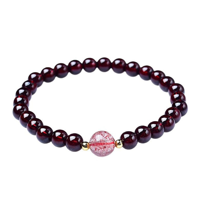 Natural pomegranate transfer bead bracelet strawberry crystal trick peach blossom transfer bracelet