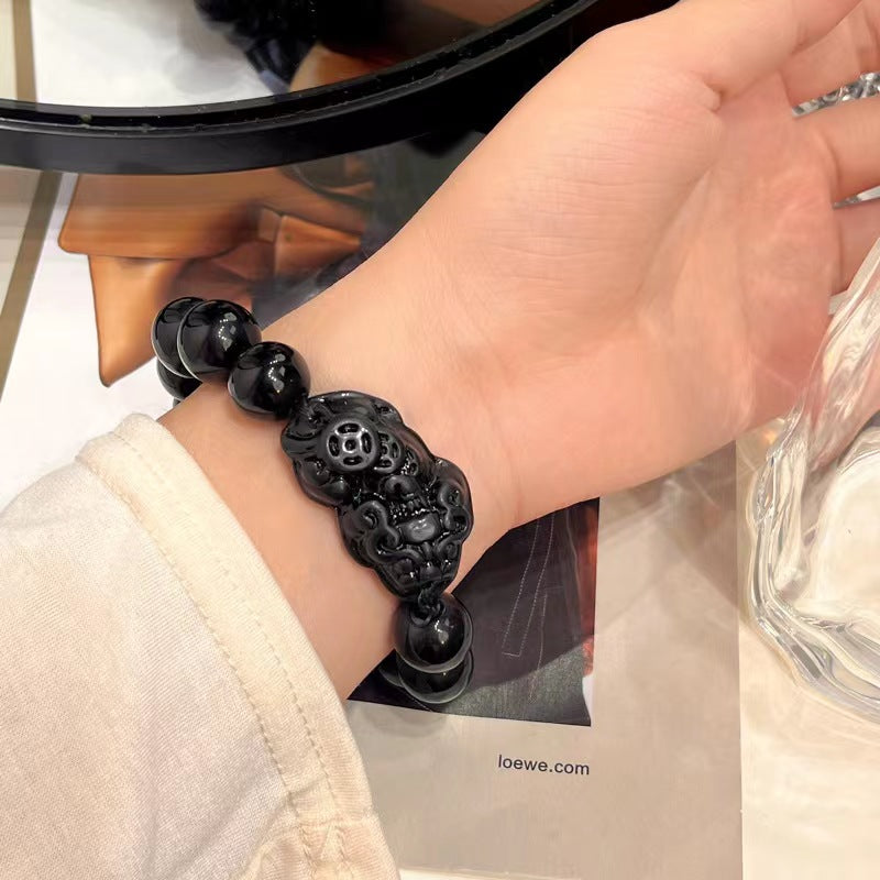 Natural Obsidian Pixiu Lucky Bracelet