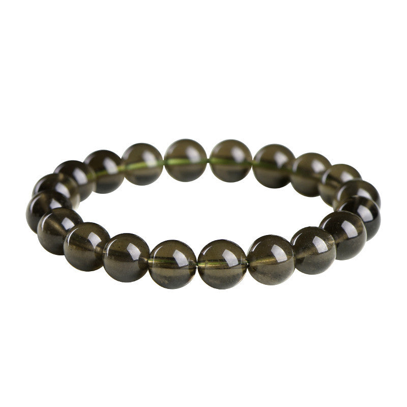 Natural Sirius meteorite round bead bracelet, green bracelet purification and transportation