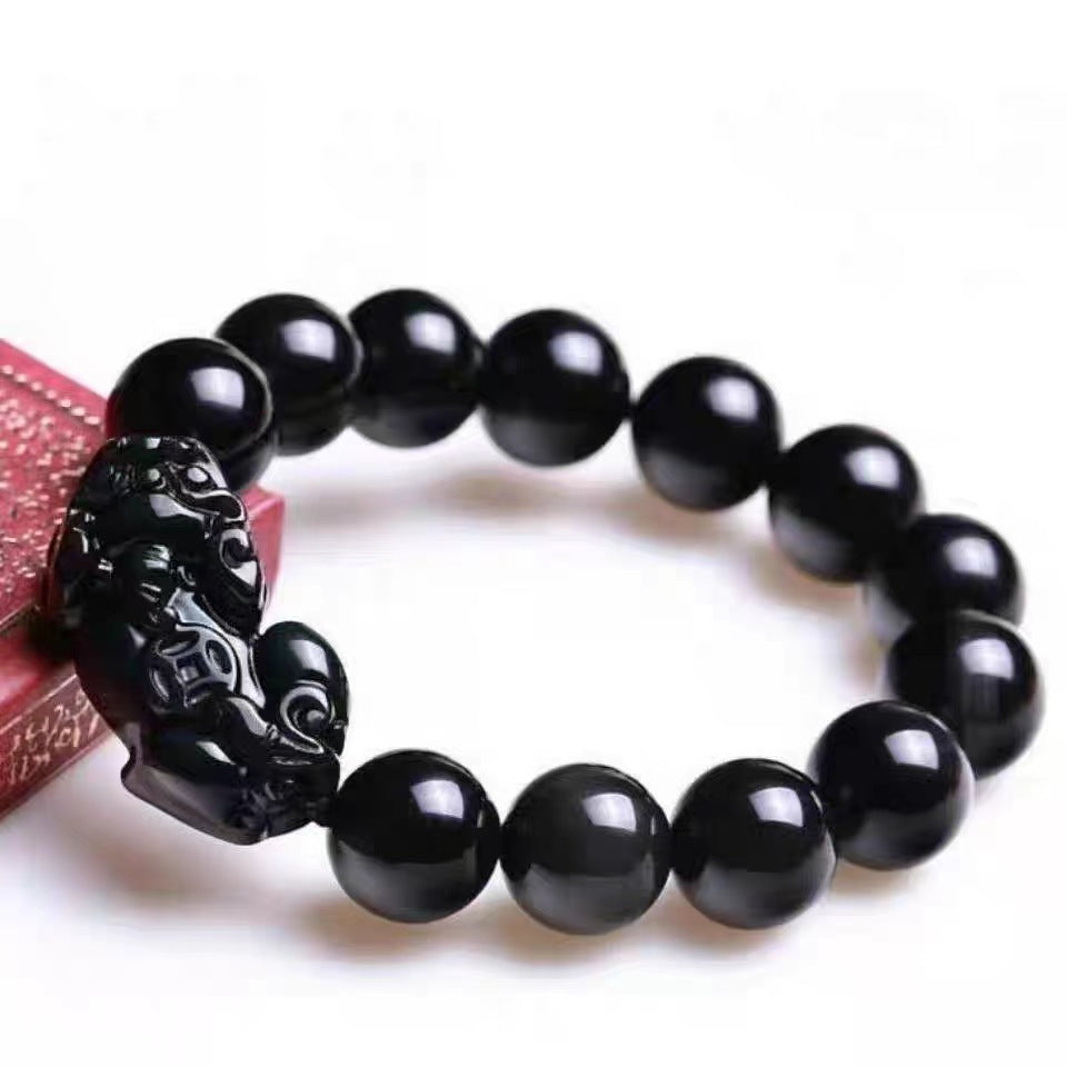 Natural Obsidian Pixiu Lucky Bracelet