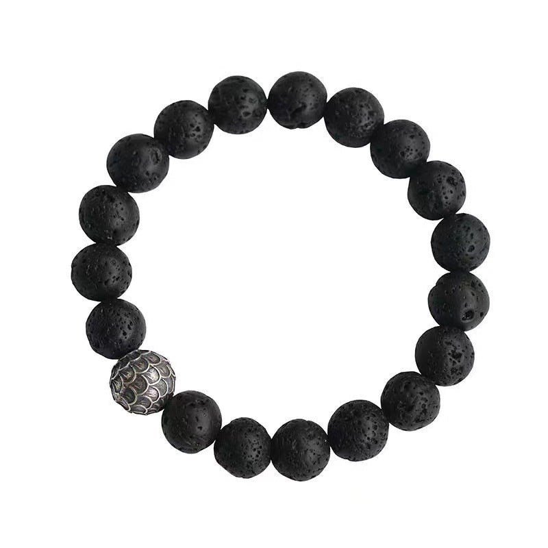 Natural Volcanic Stone Bracelet Black Premium Jewelry Bracelet Gift Energy Stone Increase Confidence Sunshine