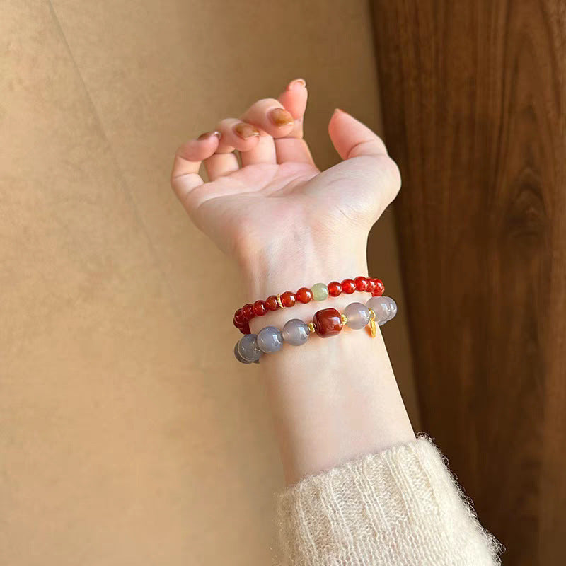 Natural soot agate bracelet bracelet
