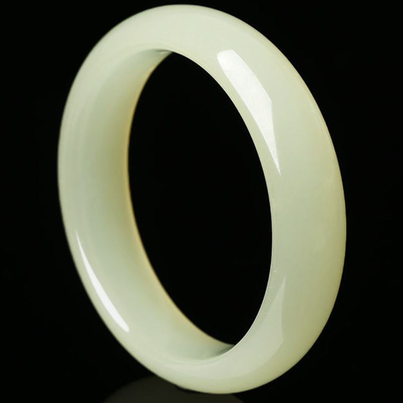 Jade bracelet suet grade white jade bracelet jade simple atmospheric protection
