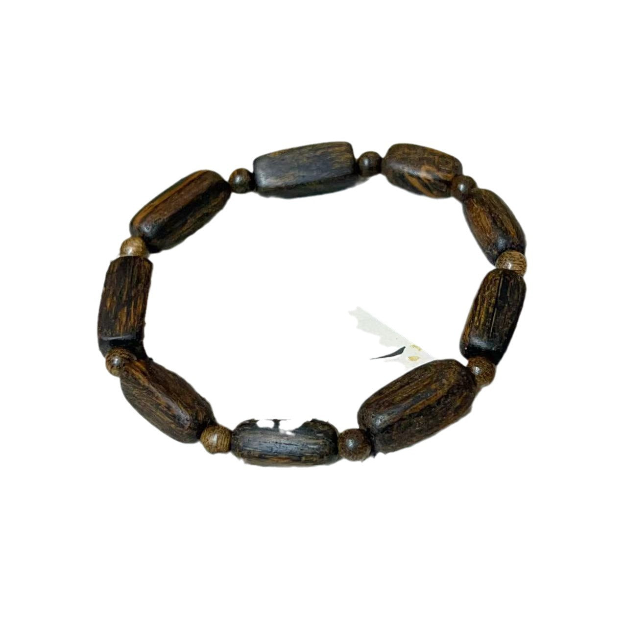 Agarwood with bucket beads long square beads bracelet Wenwan bracelet old material men's and women's models