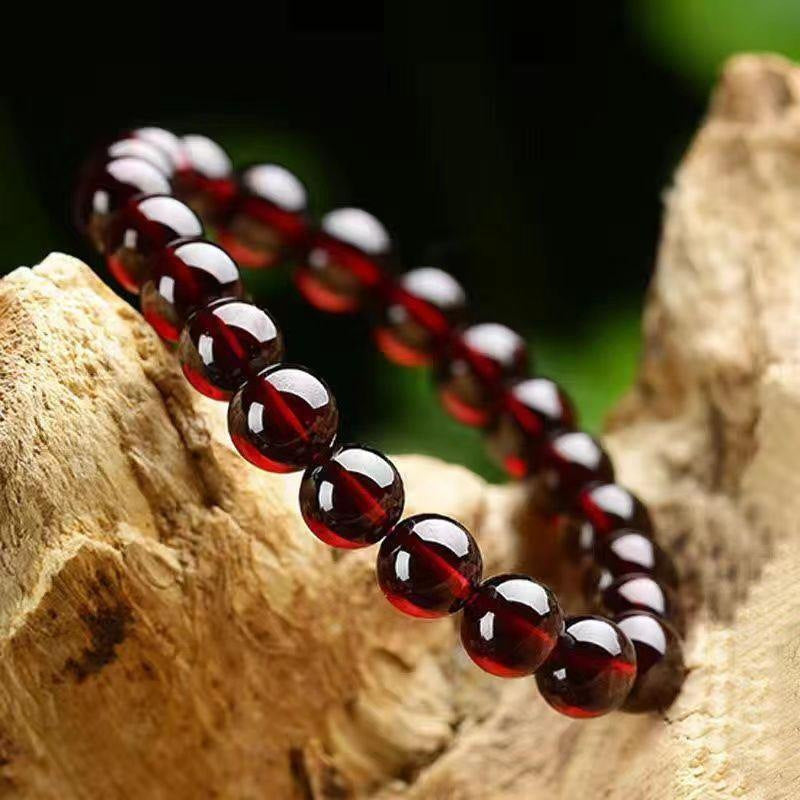 Natural Garnet Bracelet Lucky Bead Jewelry