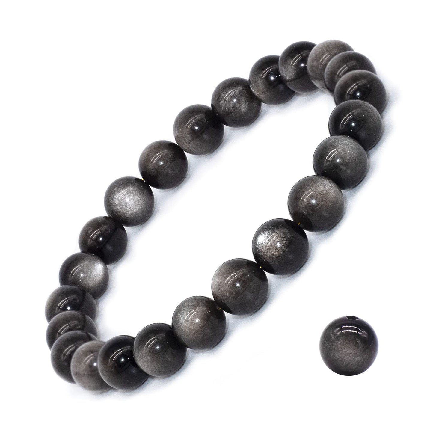 Free Today: Black Agate Silver Yaoshi Bracelet Glitter Black Wrapped Silk Agate Lucky Attract the Opposite Sex Release Charm
