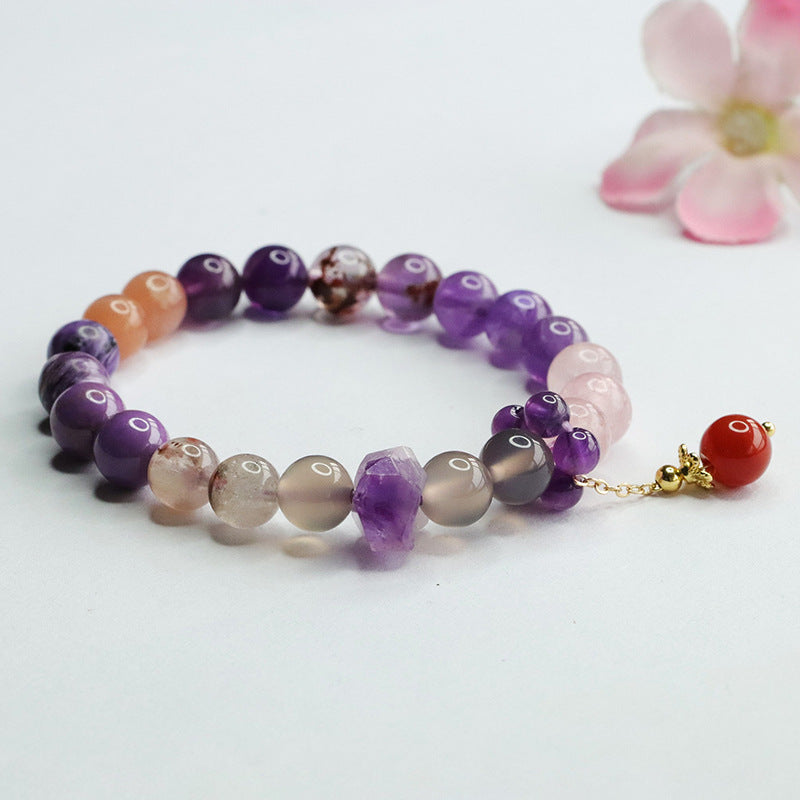 Natural Duobao crystal bracelet bracelet.Peace and wealth.