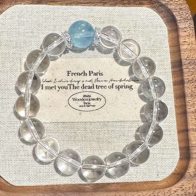 White Crystal Bracelet Women Purify the magnetic field and discharge negative energy.