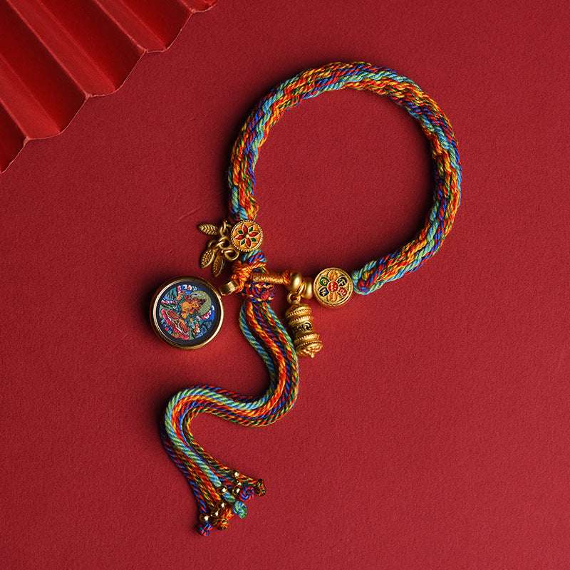 Tibetan Thangka Eight Guardian Gods Wu Ye Manjushri Tibetan Thangka Hand Rope Female Zakiram Bracelet Male Gift