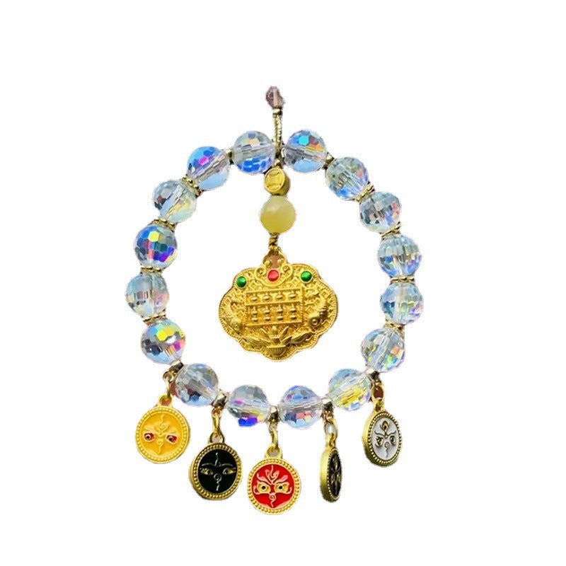 Five-way God of Wealth car hanging multicolored abacus beads car pendant