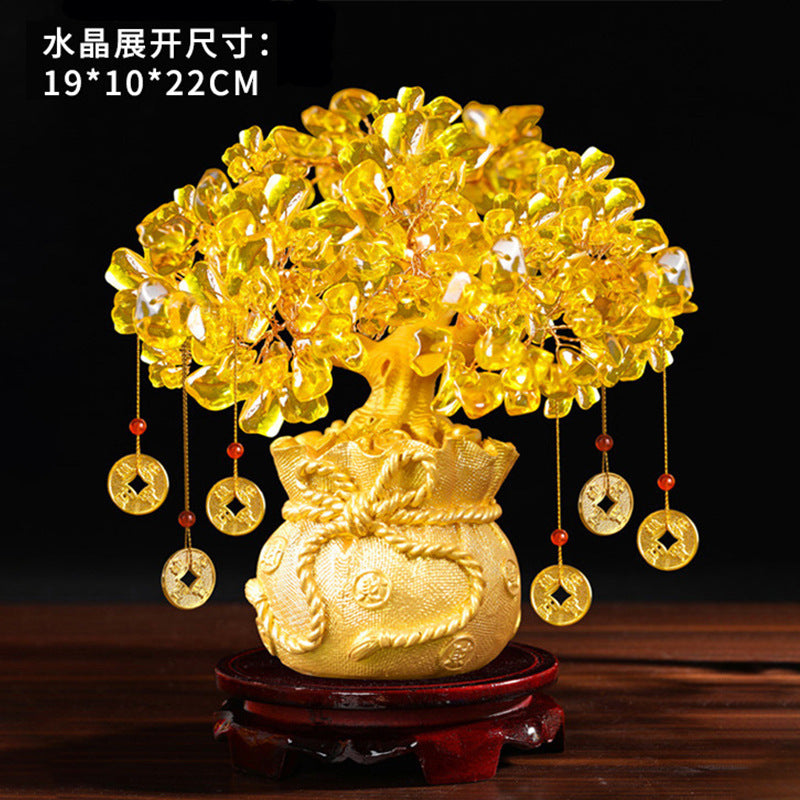 Citrine Fortune Tree Ornament Feng Shui Money Tree