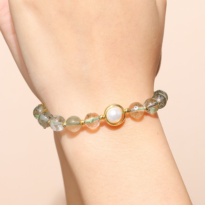 Crystal Green Ghost Pearl Lucky Bracelet