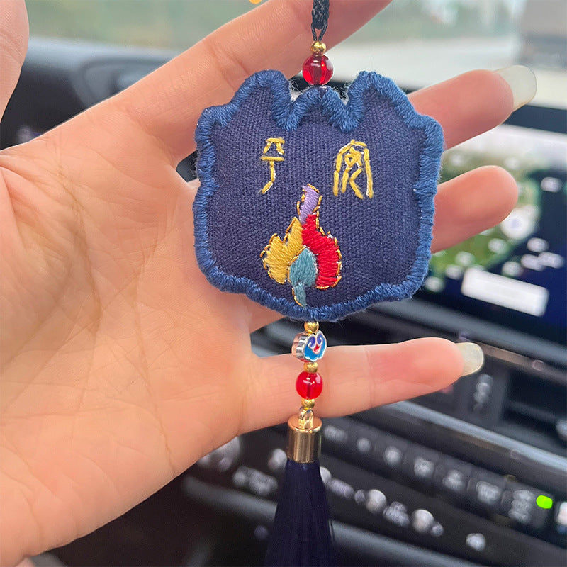Handmade lion head safety symbol car pendant