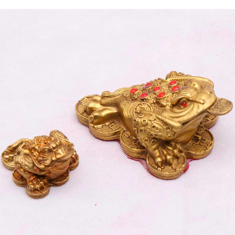 Pure copper three-legged toad lucky ornament feng shui mascot