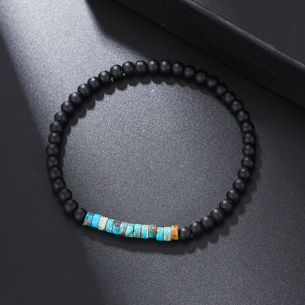 Free Today: Handmade Beaded Skull Bracelet Men's Turquoise Wood Bead Coconut Shell Bracelet Has a Healing Effect