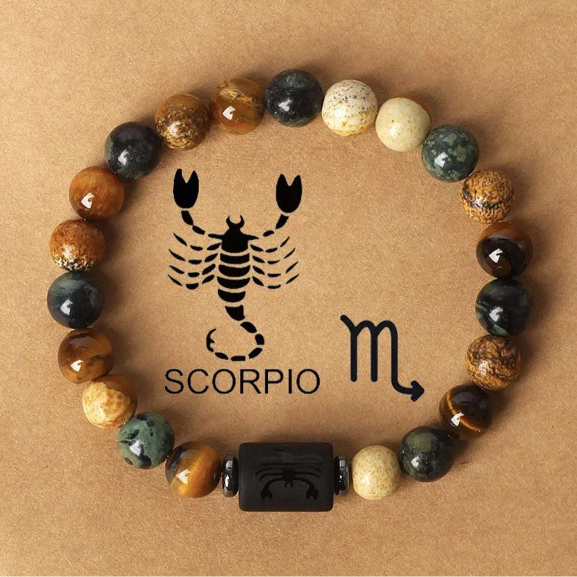 Free Today: Natural Stone Twelve Constellation Bracelet Picture Beaded Bracelet Tiger's Eye Constellation Bracelet
