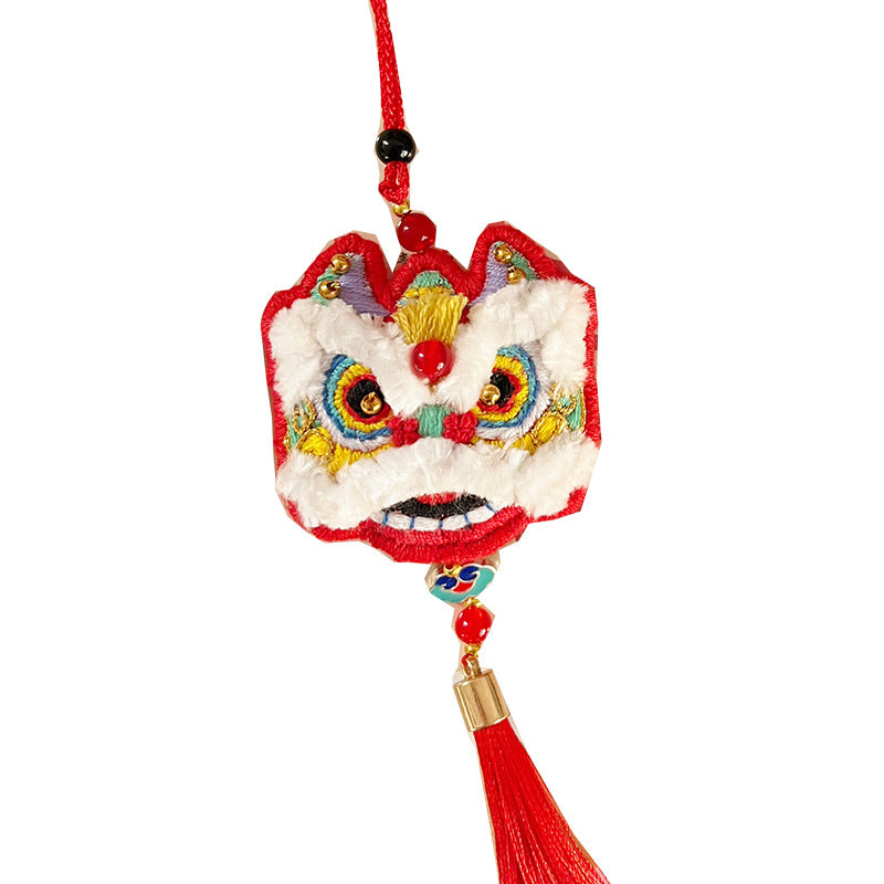 Handmade lion head safety symbol car pendant