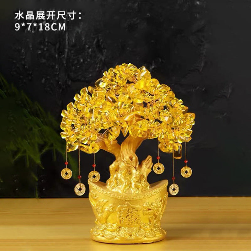 Citrine Fortune Tree Ornament Feng Shui Money Tree