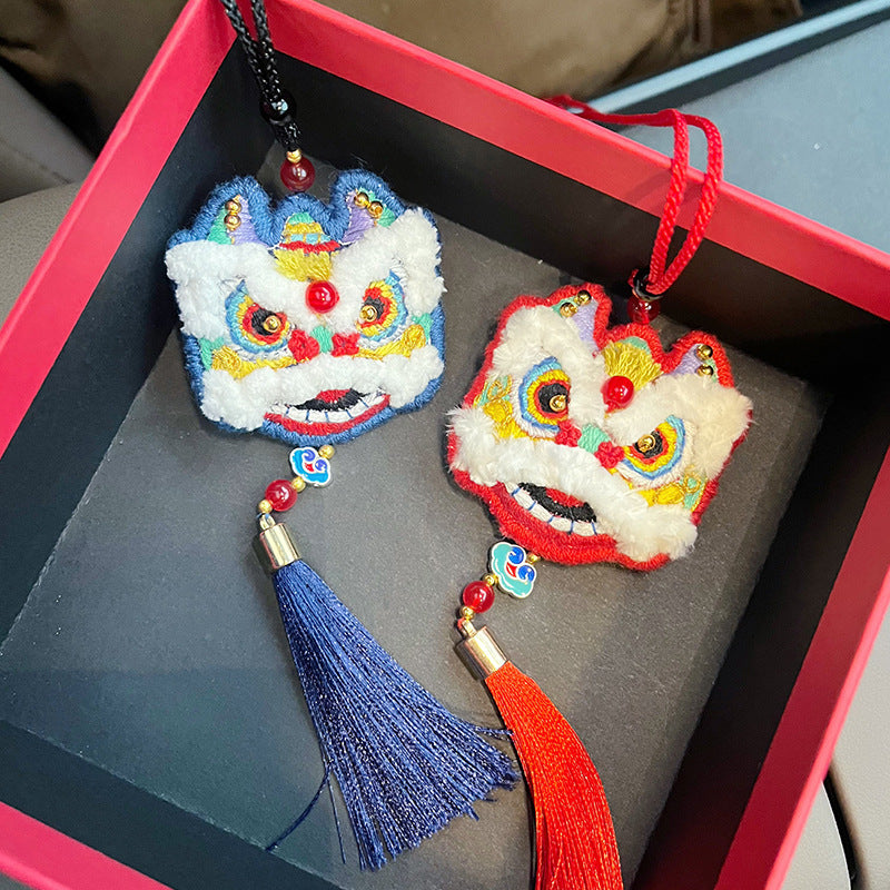 Handmade lion head safety symbol car pendant