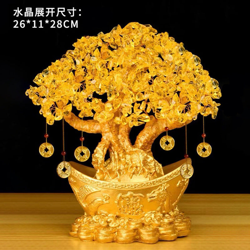 Citrine Fortune Tree Ornament Feng Shui Money Tree
