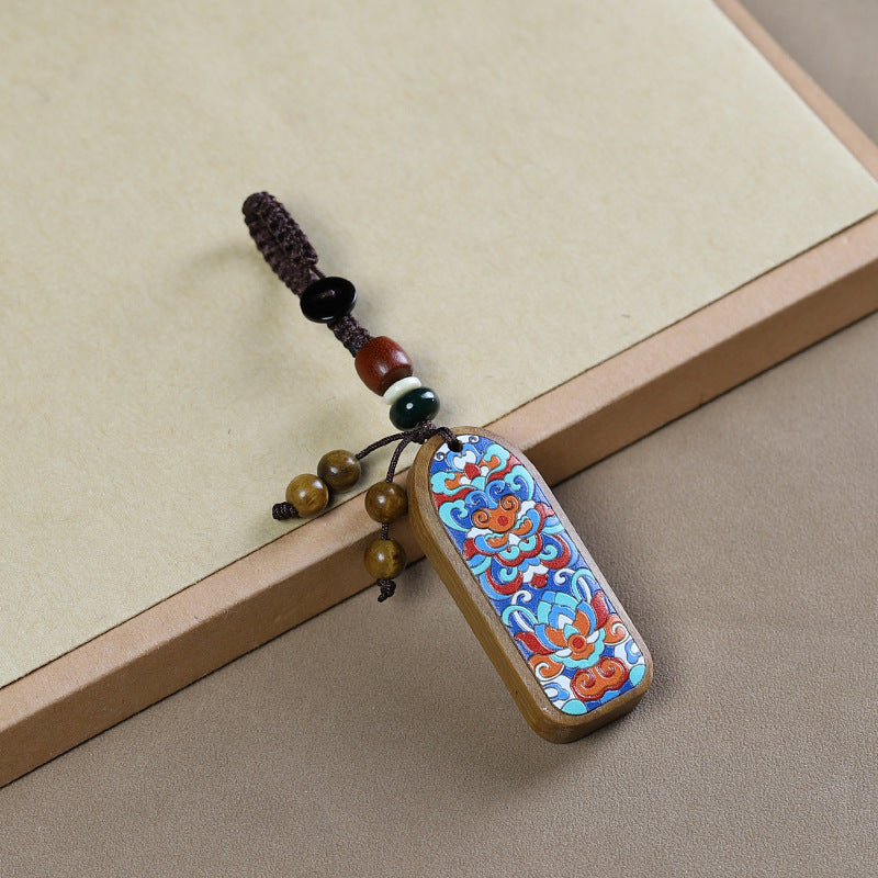 Green sandalwood safe brand car keychain pendant pendant