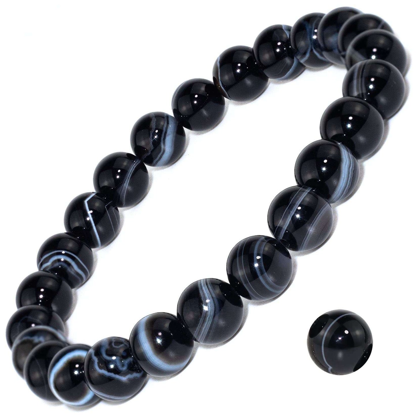 Free Today: Black Agate Silver Yaoshi Bracelet Glitter Black Wrapped Silk Agate Lucky Attract the Opposite Sex Release Charm