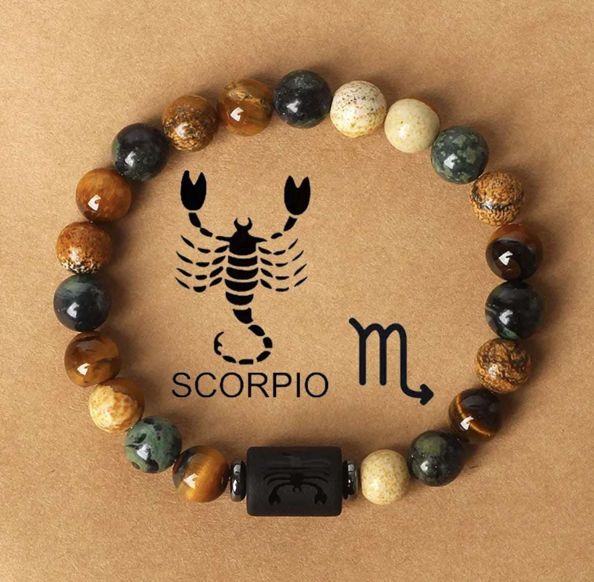 Free Today: Natural Stone Twelve Constellation Bracelet Picture Beaded Bracelet Tiger's Eye Constellation Bracelet