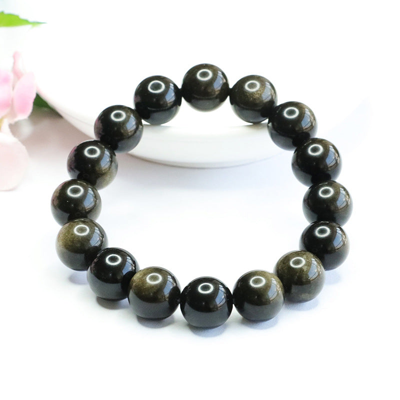 Obsidian Bracelet Obsidian Sands Crystal Bracelet Fortune Bracelet Wealth and Good Luck